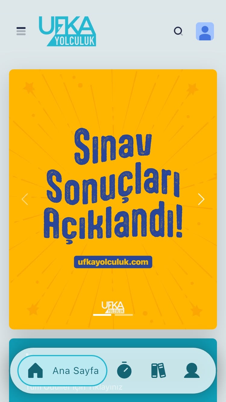 Ufka Yolculuk ana ekranı